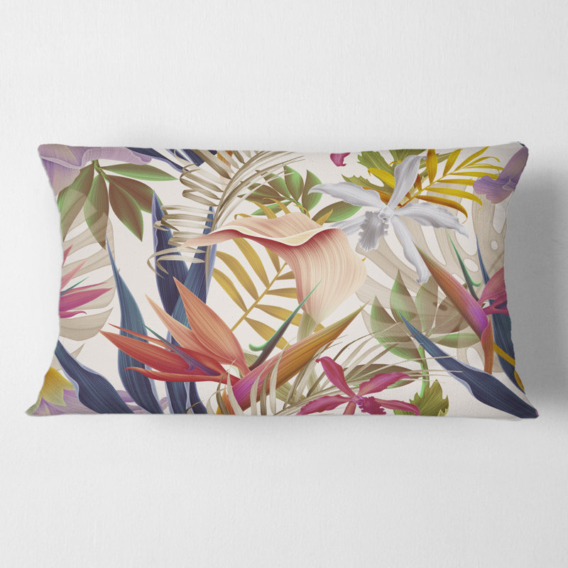 Housse de coussin rectangulaire et insert Tropical Flowers III