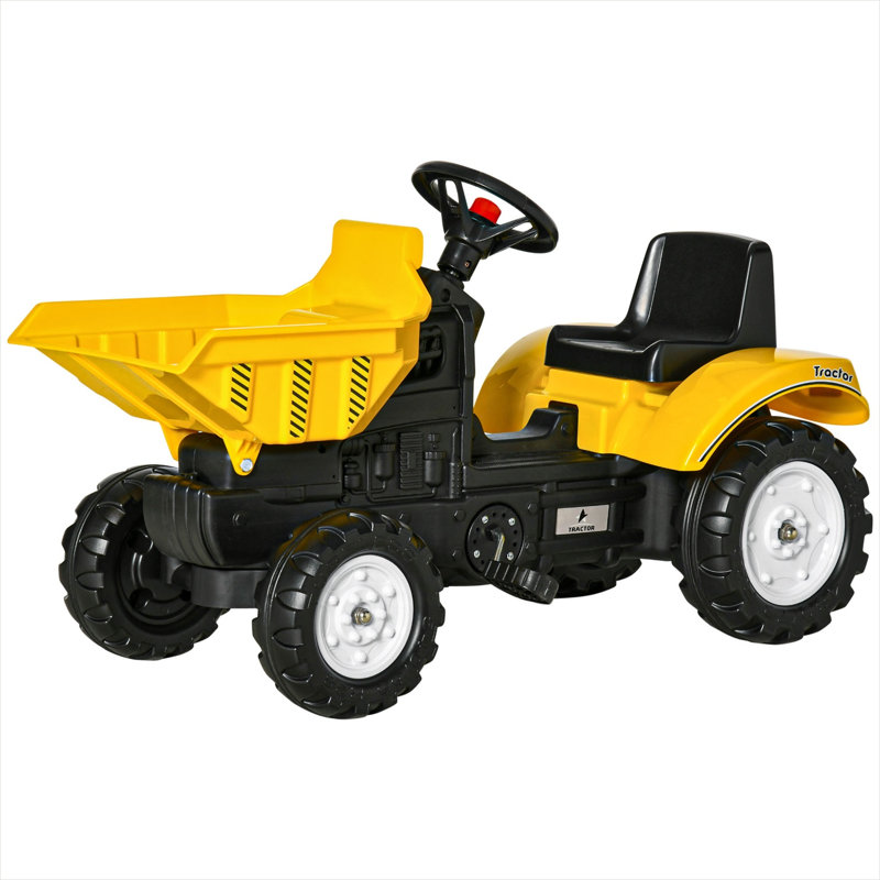 Excavatrice autoportante en métal PP classique jaune avec seau de contrôle manuel, pour les 3 à 6 ans