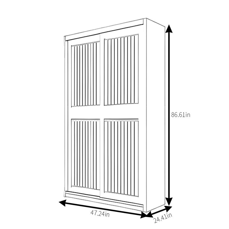 Garde-robe simple de couleur unie, H 86,61 po x l 47,24 po x P 24,41 po