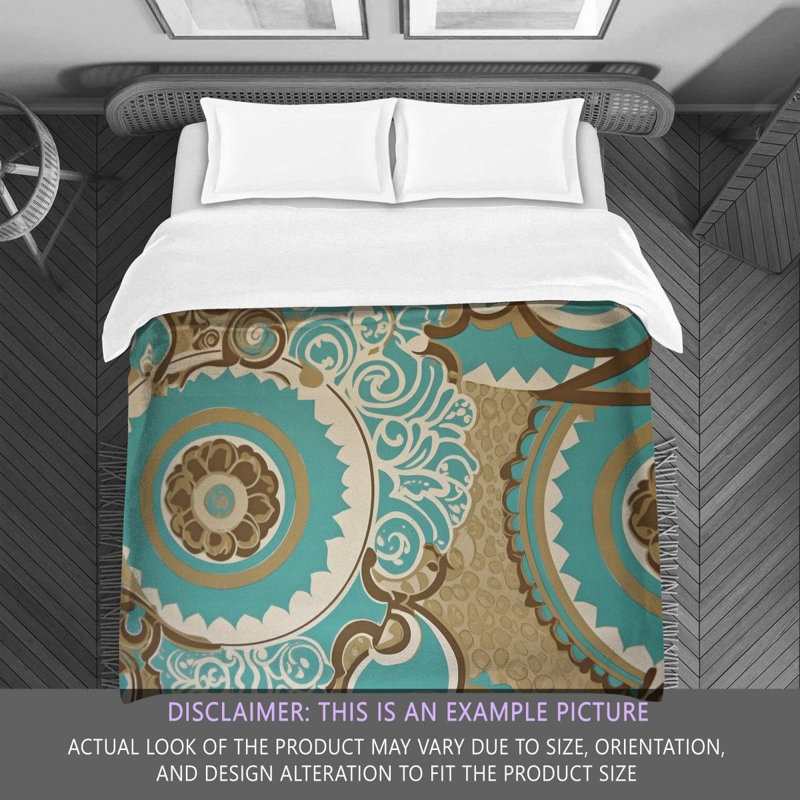 Funky Bedding, Twin Comforter, Gold/Green Abstract