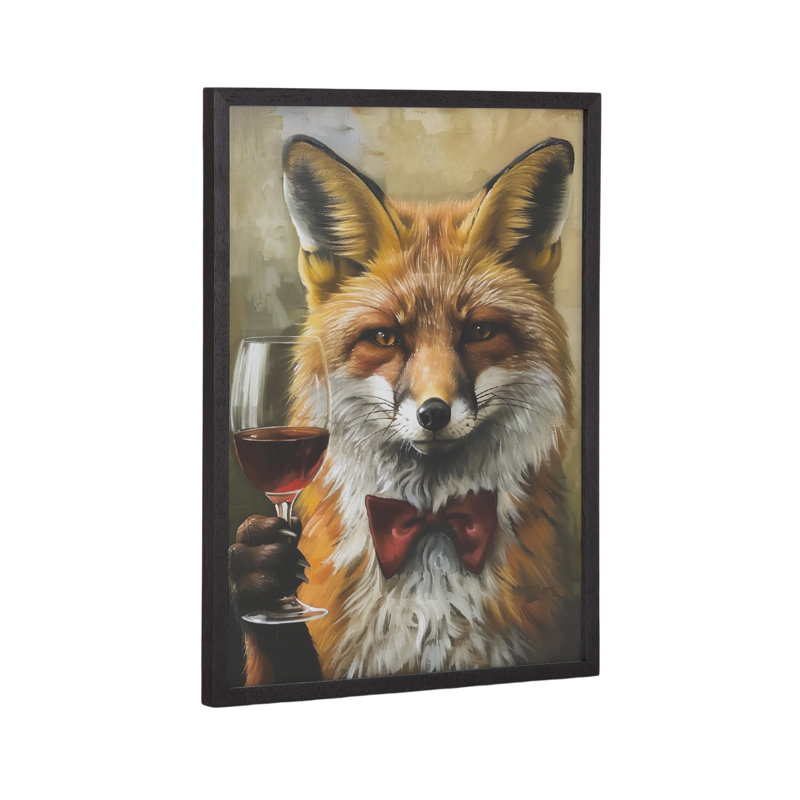 Mignon vin de renard, art mural, Cadre noir, H 12,65 po x l 16,65 po