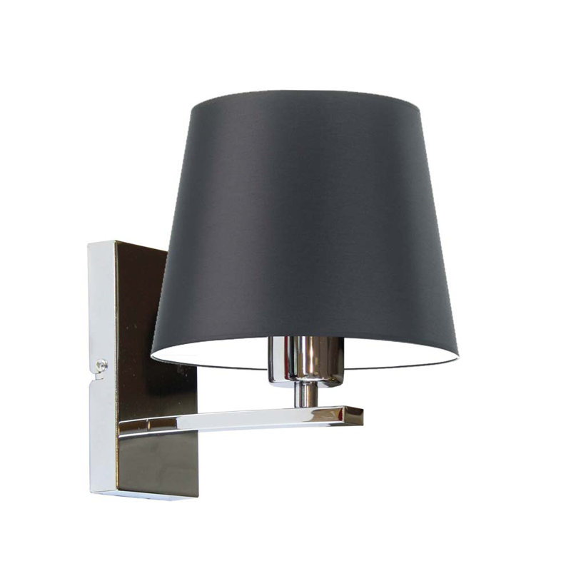 Asawir Armed Sconce, Chrome, Black
