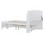 Lit plateforme double en bois avec lit gigogne et tête de lit à DEL, avec tiroirs, blanc-948839988-948839977