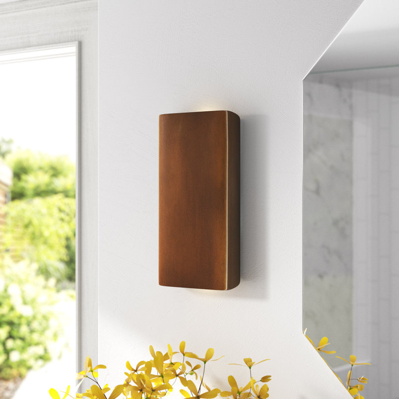Applique murale encastrée en céramique Burghilde, Blanc mat, H 13,5 po x l 7,25 po x P 6,5 po, LED 2