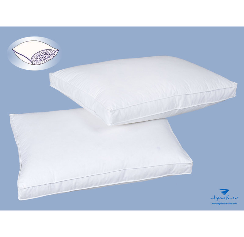 Downtouch 550 Loft White Duck Down & White Duck Feather Core -Medium Support Pillow, Standard