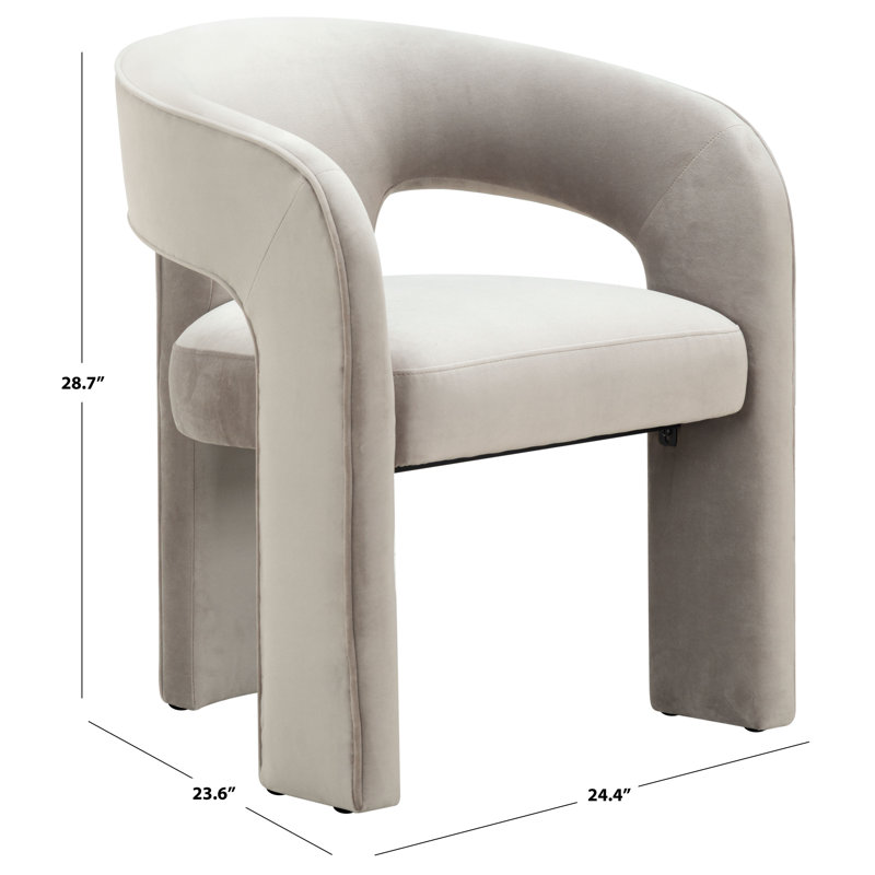 Meline Dining Chair, Light Brown Velvet