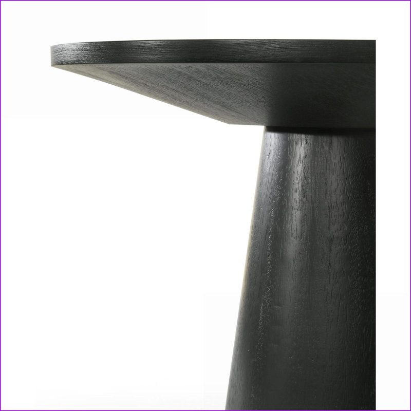 Table de bout 22 po à piédestal rond noir de 22 po - pièce de collection de table basse moderne Jasper, décor de salon fonctionnel