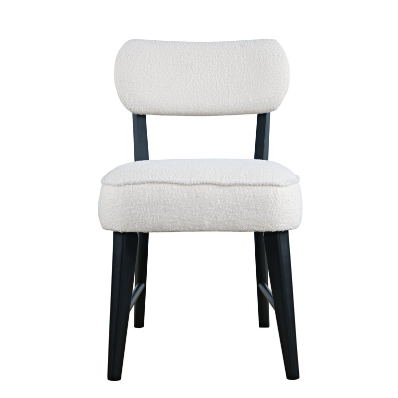 Donavan Mid-Century Modern Boucle Upholstery Dining Chair, Black