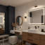 Luminaire de salle de bain moderne à DEL de 39 po - Élégante applique murale en métal noir pour les miroirs, les vestiaires ou les zones de coiffeuse-1655620834