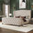 King Size Bed With Upholstered & Tufted Headboard, Velvet Platform Bed Frame With Nailhead Trim, Black-1982322322-1982322332