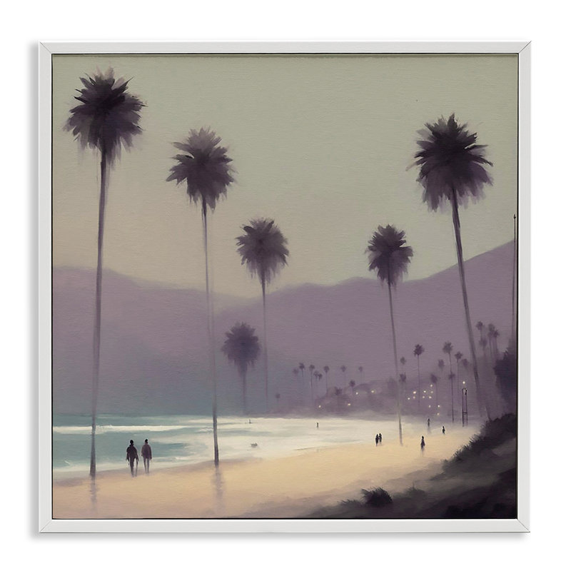 «Looming Palms Beach», estampe numérique encadrée par Noah Bay, H 12 po x l 12 po