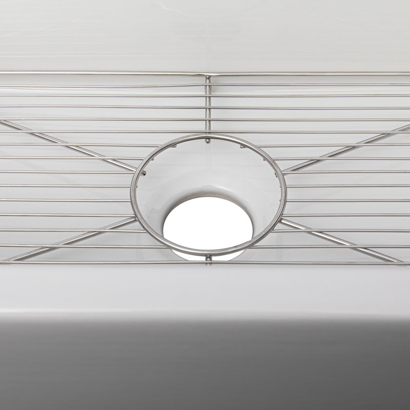 Fireclay Venice Front Reversible 33" L x 18" W Farmhouse/Apron Kitchen Sink with Accessories, White Gloss