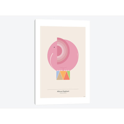 « éléphant (rose) », impression sur toile