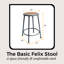 Tabouret en acier Felix, prêt à assembler-99356463-99356464-99356465