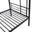 Lit superposé simple au-dessus d'un lit simple en métal noir, style moderne pour le décor de la chambre à coucher, option peu encombrante et activité d'escalier silencieuse et sécuritaire, esthétique sans sommier, caractéristique,-215427040