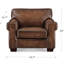 Fauteuil Capri en cuir pleine fleur ciré, dossier capitonné et garniture cloutée