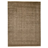 Hand Knotted Wool Area Rug in Gold