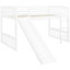 Lit mezzanine simple avec glissade et en bois massif blanc pour la construction