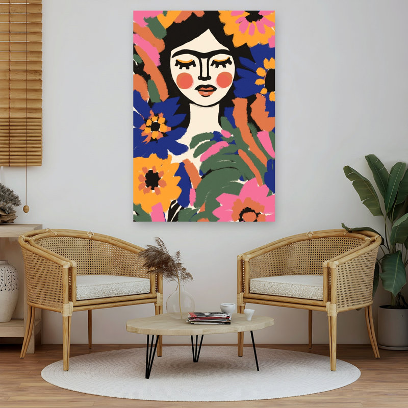 Floral Serenity Abstract Bold Colorful Flower Portrait Wall Art Print, 152.4cm H x 101.6cm W