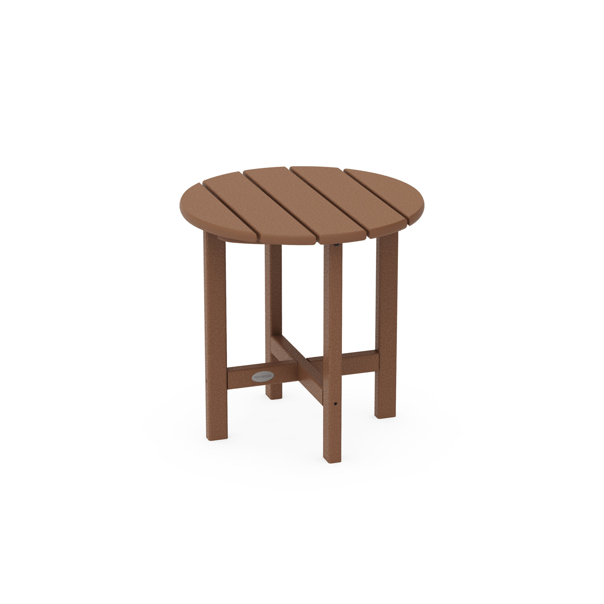POLYWOOD Round 18" Side Table, Teak