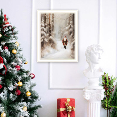 Décoration murale de charme pour l'hiver: Ajoutez une touche d'élégance, salon et chambre à coucher, bois et papier, 18 po x 14 po x 1 po, suspension multicolore: rehaussez votre intérieur,