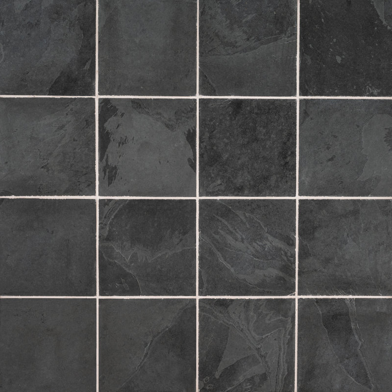 Camden 12 in. x 12 in. Gauged Slate Floor and Wall Tile, Charcoal