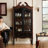 Brownness+Black Solid Wood+Glass Display Cases