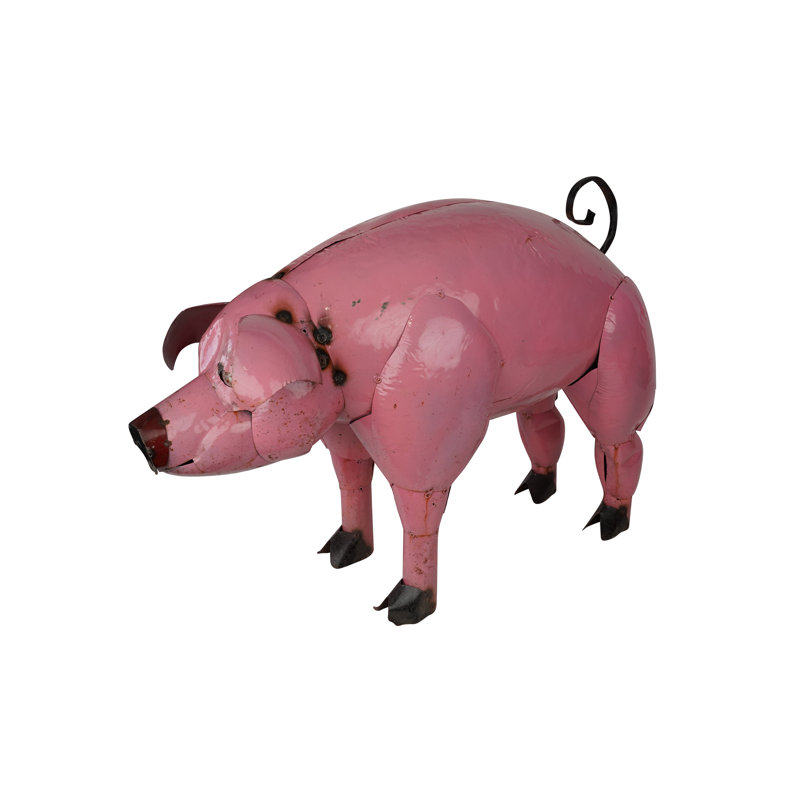 Figurine en métal recyclé porc Maricela