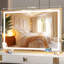 Miroir lumineux à DEL avec interrupteur tactile pour salle de bain et coiffeuse avec grossissement amovible et port de charge USB-686665198-717735005