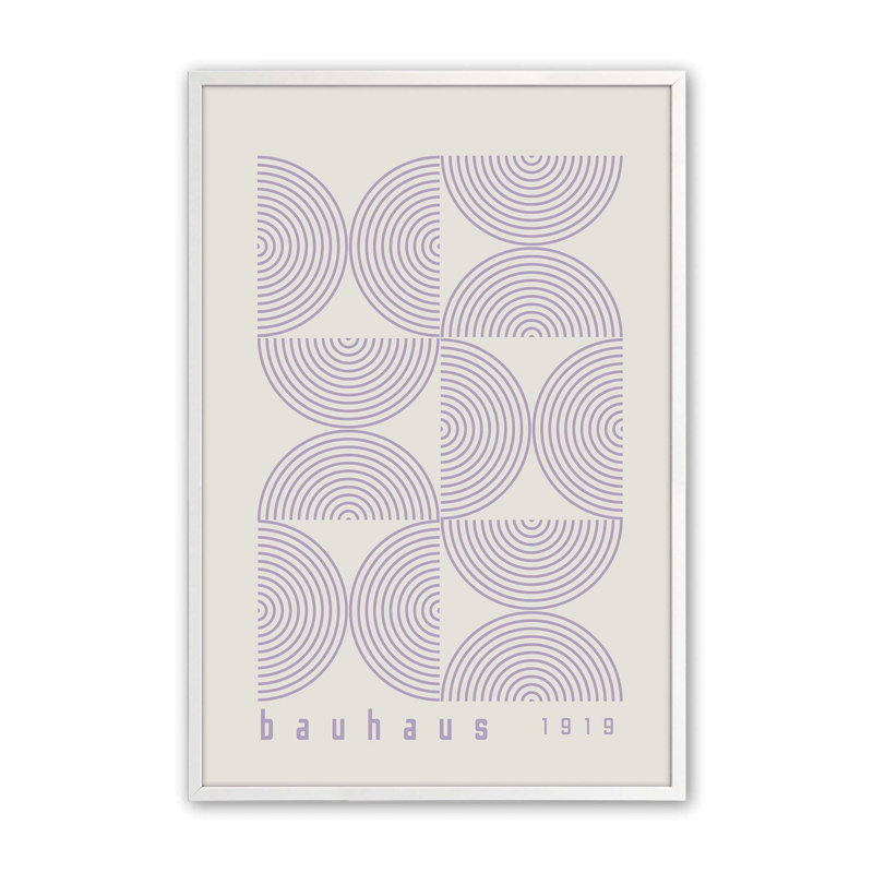 Mauve Bauhaus, affiche de composition I, Reproduction encadrée sans passe-partout, H 37 po x l 25 po x P 1,25 po