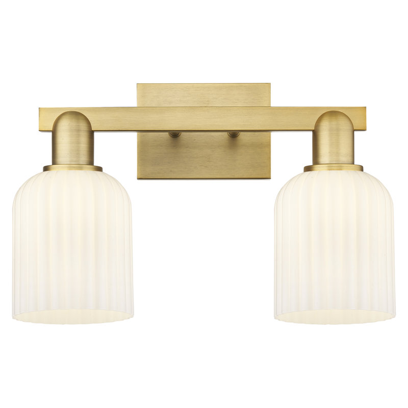 Downtown Urban - Franklin - Éclairage pour meuble-lavabo 2 lumières 16 po - Abat-jour tourbillon Deco, Laiton brossé