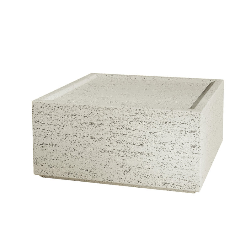 28'' Magnesium Oxide Patio Coffee Table for Indoor or Outdoor Use, Square,Beige, Beige