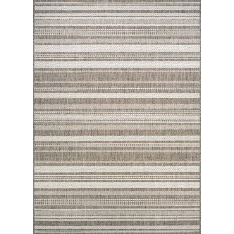 Fierce Alhambra Beige-Taupe Indoor/Outdoor Area Rug, Rectangle 7'6" x 10'9"
