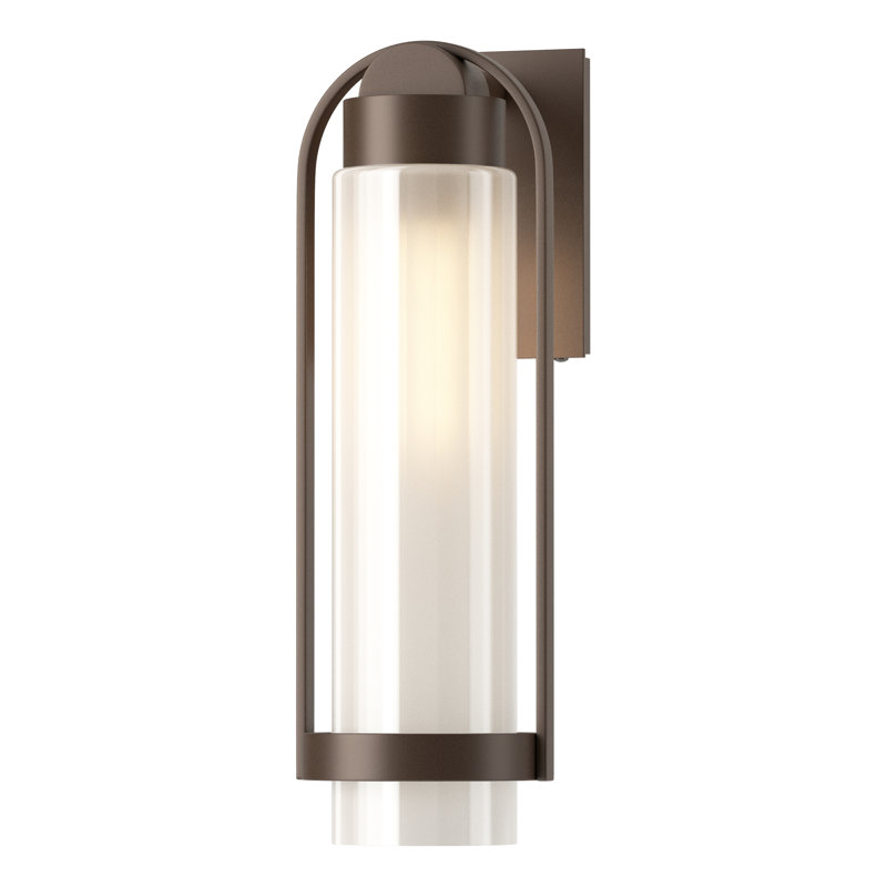 Applique murale en aluminium Alcove, Bronze côtier, H 19,6 po x l 6,5 po x P 7,6 po, Verre givré