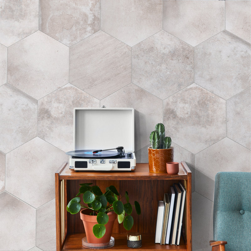 Americana Boston Hex 14" x 16" Porcelain Vintage Wall & Floor Tile