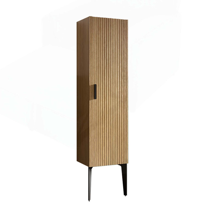 Versatile Freestanding Bathroom Cabinet with Stylish Stripes and Practical Storage