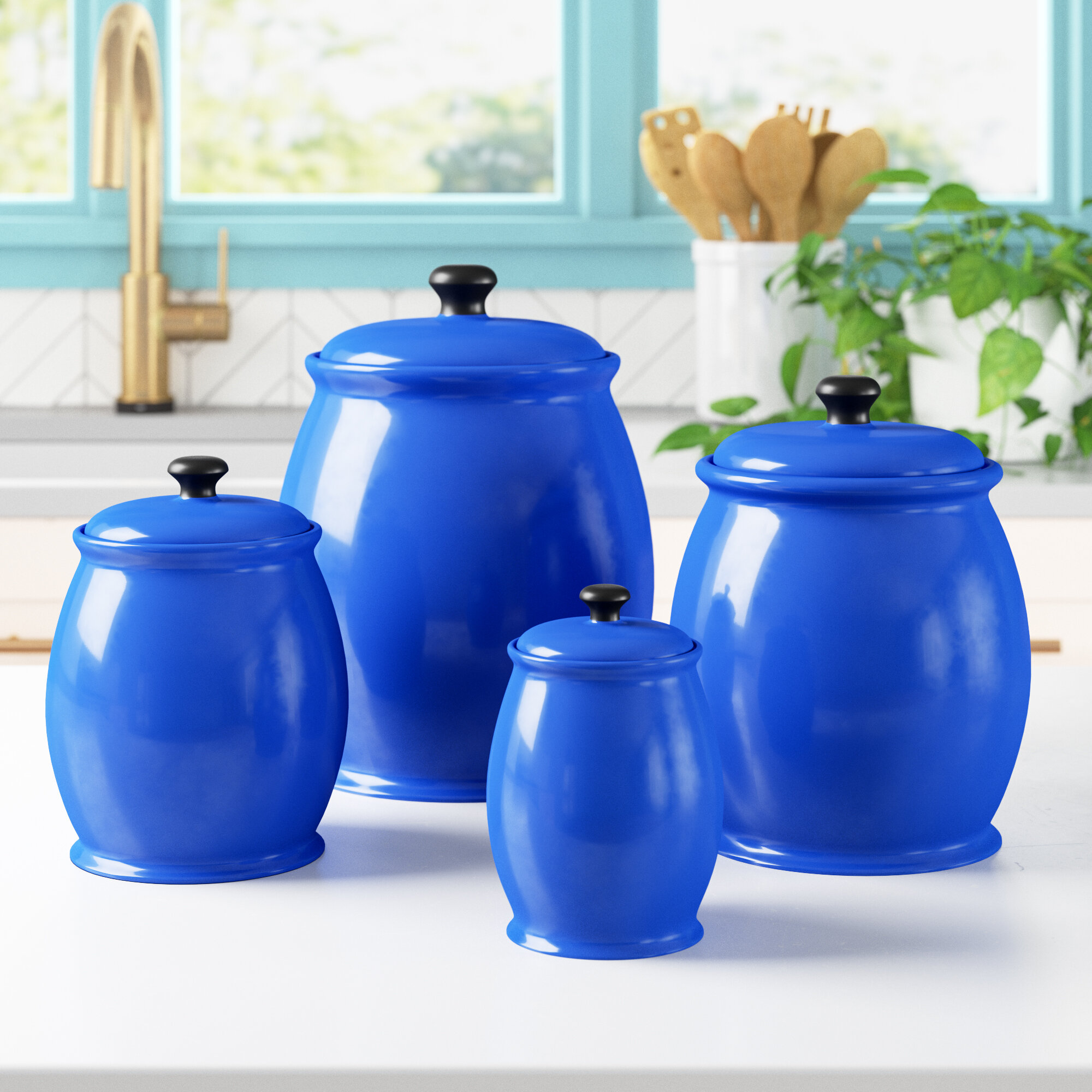 Prep & Savour 4 Piece Kitchen Canister Set & Reviews | Wayfair