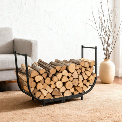 Heavy Duty Firewood Rack With Waterproof Cover, 40-Inch Outdoor Log Storage Holder For Fireplace, Rustproof Metal Frame For Indoor & Outdoor Use