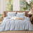 MooMee Gingham Duvet Cover Set 100% Washed Cotton Linen Like Lightweight-115836941-121465077