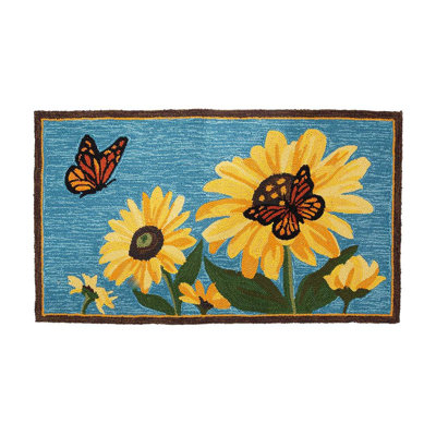 Tapis de cuisine tournesol et papillon