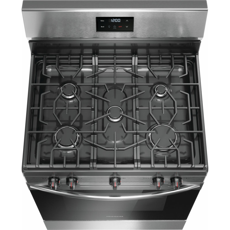 30" Stainless Steel Freestanding Natural Gas Range with 5 Burners