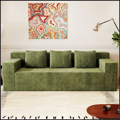 71-Inch 3-Piece Corduroy Sofa Set With Deep Seating, No Assembly Required For Living Rooms And Bedrooms