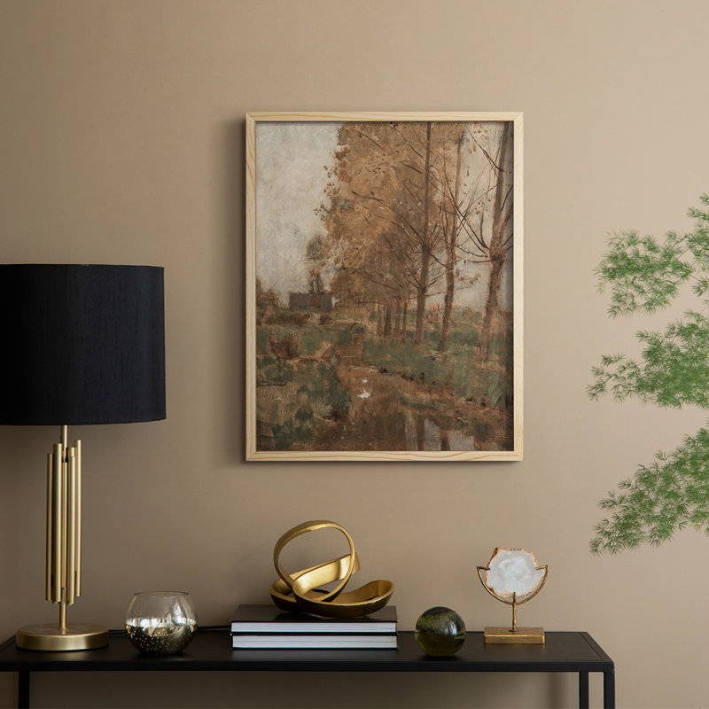 Reproduction encadrée vintage en bois massif CLxxi, Naturel, H 30 po x l 24 po