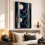 Toile murale d'Halloween : Vagues bleues et turquoise abstraites avec des cercles lumineux-913104033