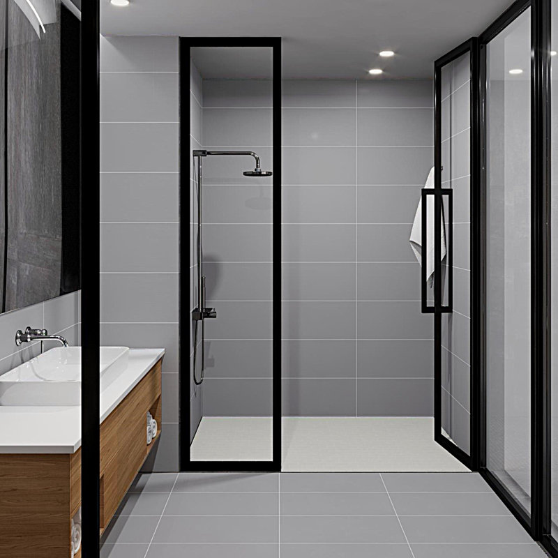 True Story Polished 12'' W x 24'' L Porcelain Throughbody Singular Tile, Pewter
