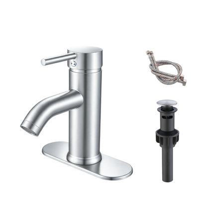 Robinet de lavabo pour salle de bain à poignée simple en laiton massif sans plomb
