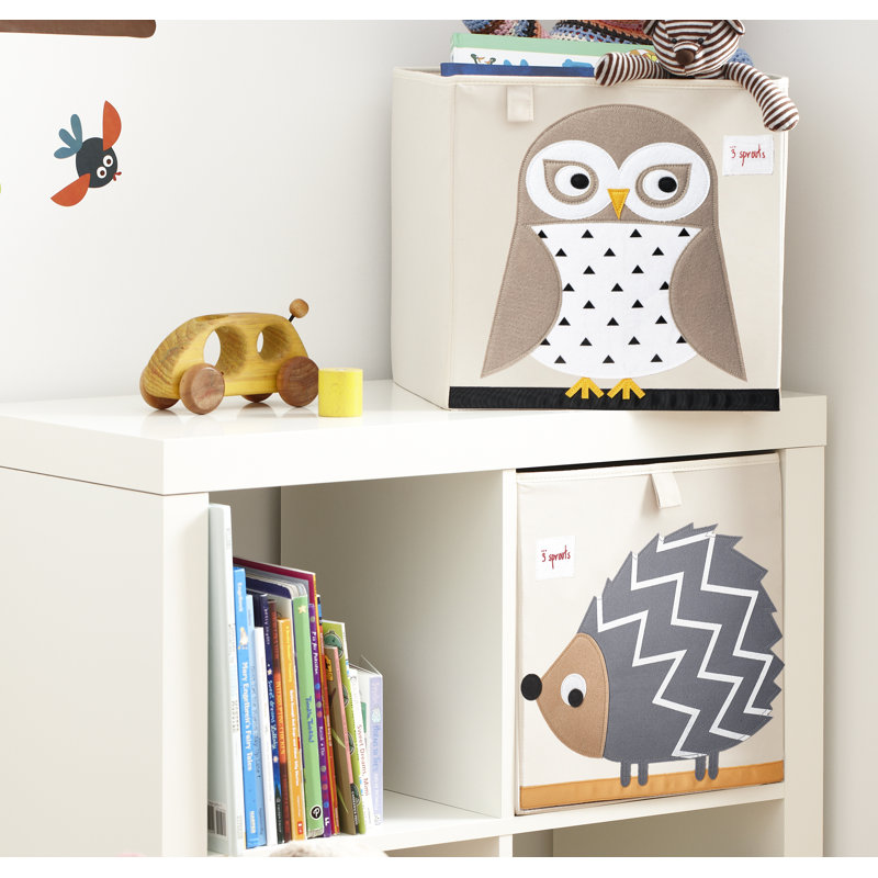 3 Sprouts - Toy Storage Cube for Baby and Kids - Owl