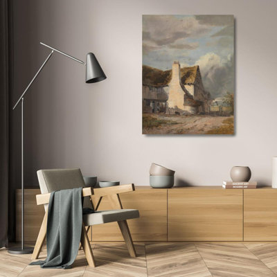 "Cottage by a Country Lane" by  Sir Augustus Wall Callcott - Gallery Wrap Canvas Wall Art