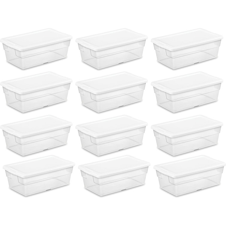 Sterilite 6 Qt Clear Plastic Storage Container Bin Snap Close White Lid &  Reviews