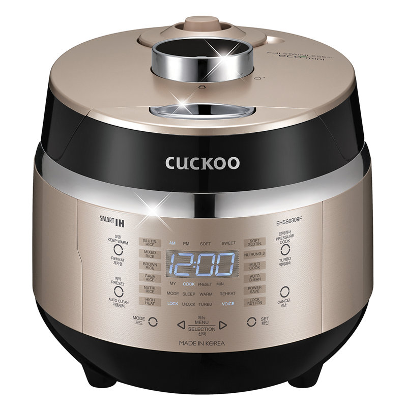 CUCKOO CRP-EHSS0309FG 3-Cup (Uncooked) / 6-Cup (Cooked) Induction Heating Pressure Rice Cooker with Nonstick Inner Pot, 16 Menu Modes, Fuzzy Logic Tech, 3 Voice Guide, Auto Clean (Gold)